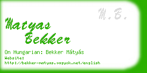 matyas bekker business card