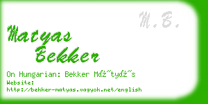 matyas bekker business card